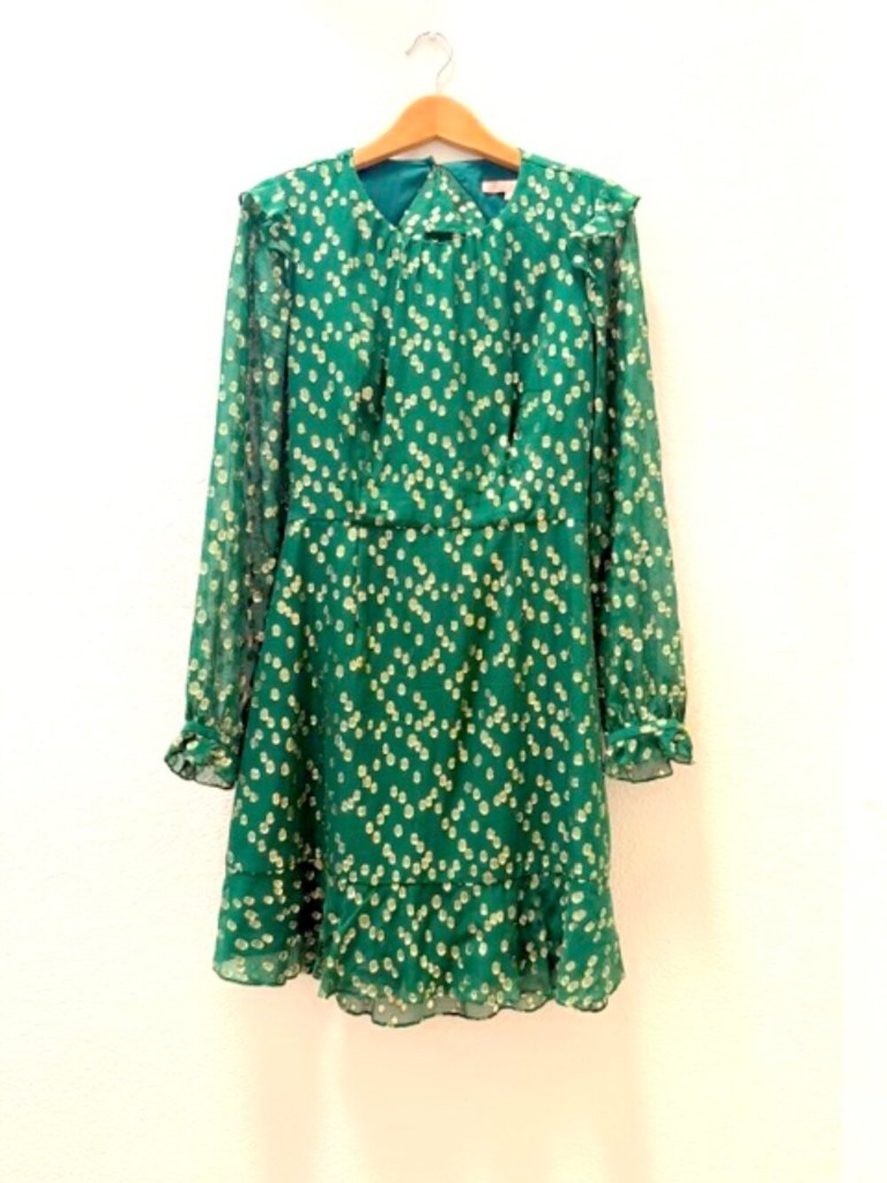 Green Gold Polka Dots Dress by Hutch